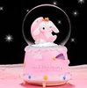 Crystal Ball Music Box Cartoon Sanrio Cinamonroll Birthady Gifts Glowing Snowflakes Music Box Home Decoration Desktop Ornament 3
