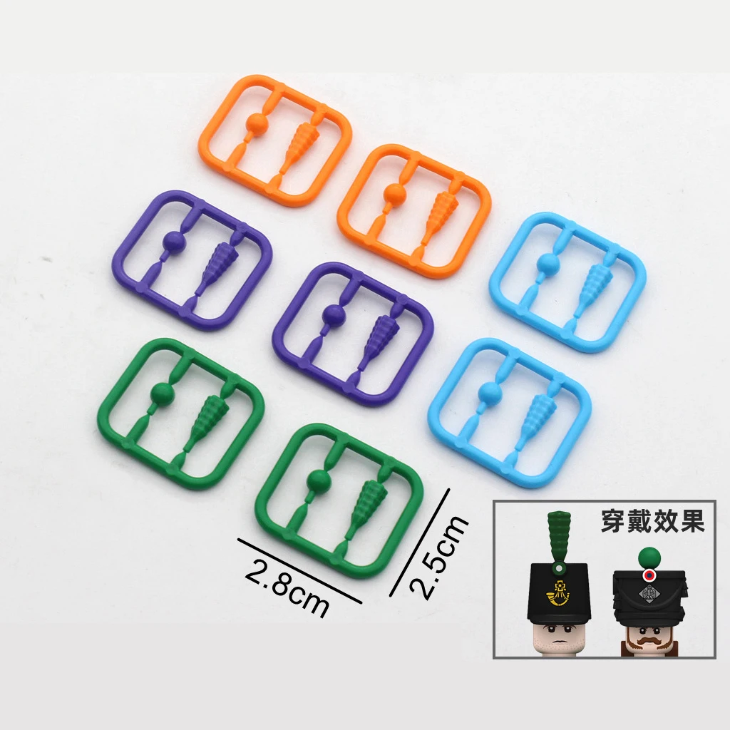 50Pcs Napoleonic Wars Soldati Militari Building Blocks Accessori Ww2 French British Fusilier Head Ornament Toys For Kids