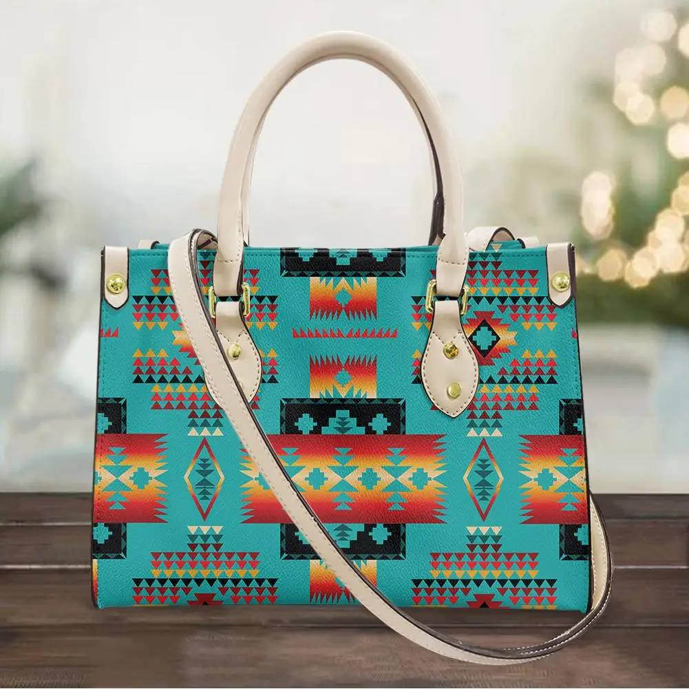 

Women Shoulder Bag Small Handbags And Purses Tribe Folk Pattern Designer Luxury PU Leather Crossbody Bags For Female Totes 2023