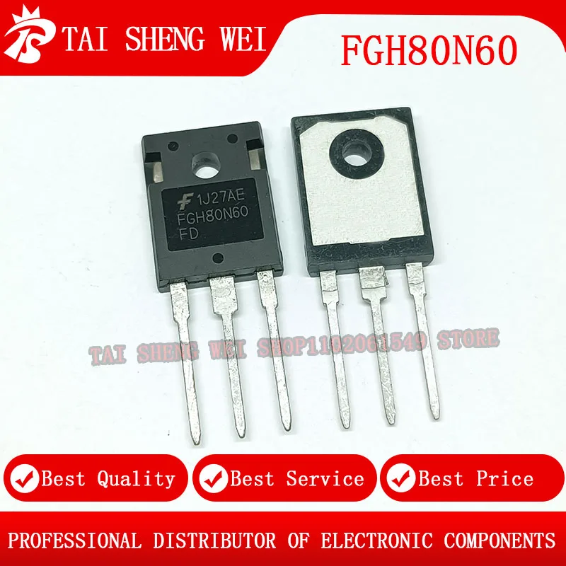 5pcs FGH80N60FD FGH80N60 80N60 TO-247 80A 600V POWER IGBT TRANSISTOR power igbt transistor