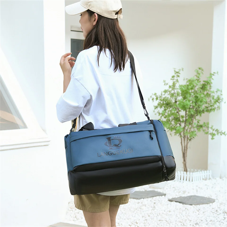 Waterproof nylon women\'s travel Tote bag Youth zipper large capacity handbag Women\'s travel Top-handle bag