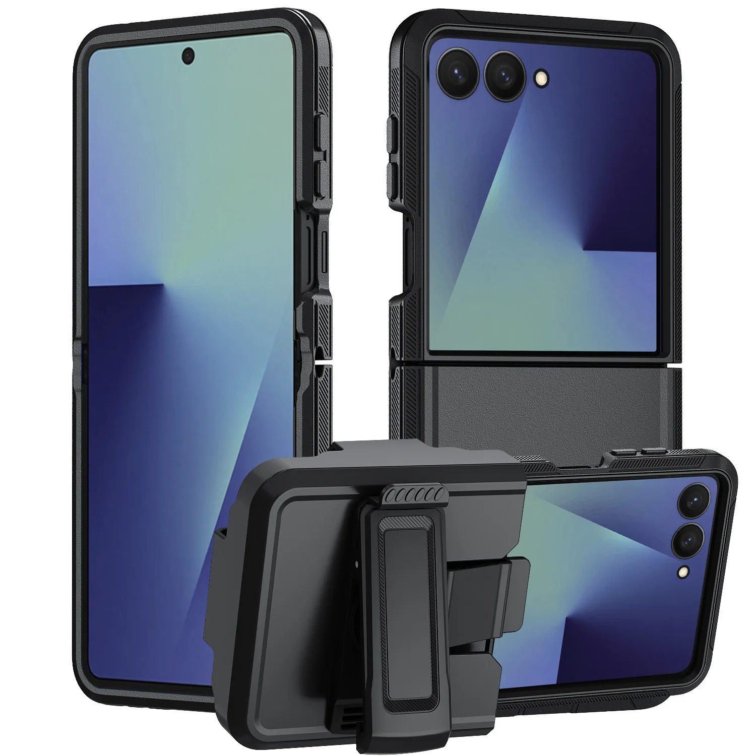 Heavy Armor Hybrid Rugged Case with Rotatable Belt Clip and Enhanced Shockproof Back Cover