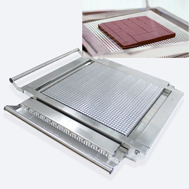 

300*300mm Double Arm Manual Raw Chocolate Cutting Machine Slicer Stainless Steel Bar Cutter Dessert Candy Multi-size Cutting
