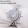 Newshe 2Pcs Wedding Ring Set for Women Genuine 925 Sterling Silver 1.8Ct Round Cut AAAAA CZ Jewelry Size 4-13 2