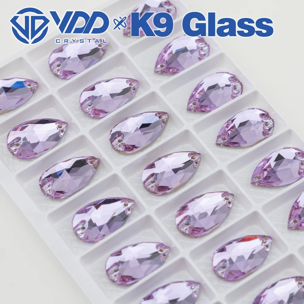 VDD Großhandel Birne Top Qualität K9 Glas Nähen Auf Strass Kristall FlatBack Nähen Steine Für Kleidungsstück DIY Kleidung Hochzeit Kleid – Detail 24