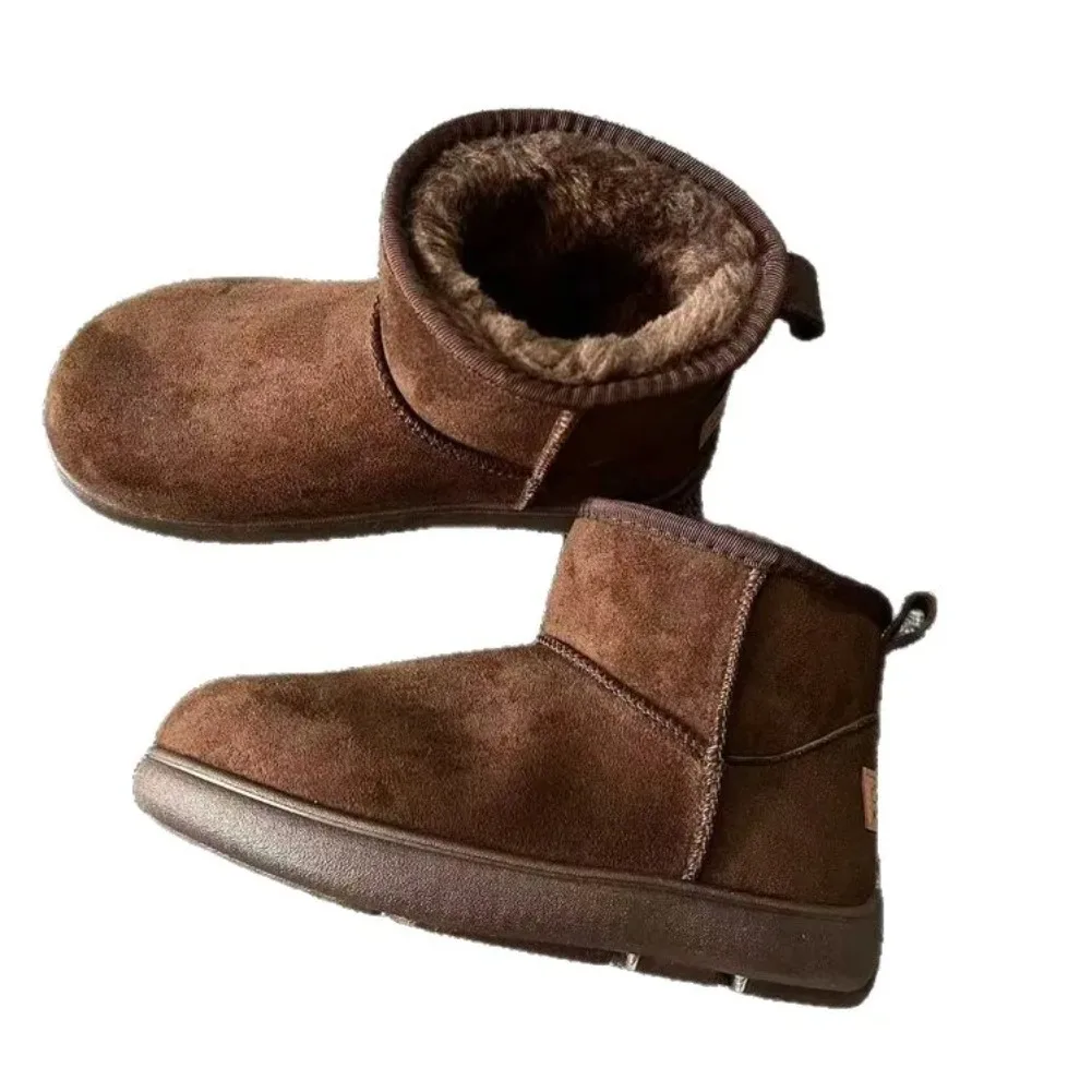 2025 Fashion Winter Brown Short Boots New Platform Shoes Push Size Ankle Boots for Women Waterproof and Warm Snow Boots