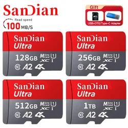 Original 1TB Micro TF Card 128GB Flash Card Class 10 High-speed SD Card 512GB Large Capacity Memory Card for Laptop/Cameras/MAC