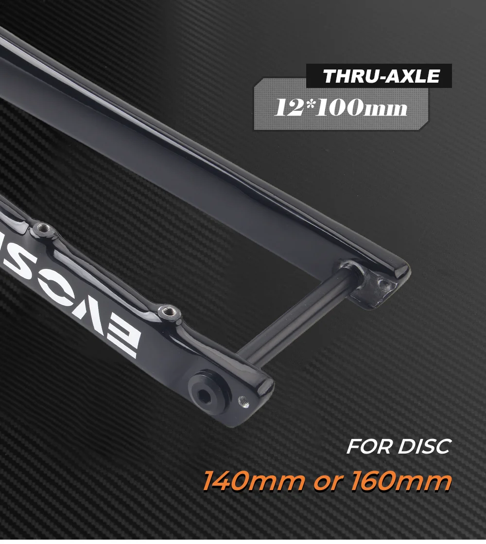 Carbon Fiber Gravel Road Bicycle Hard Fork 700C Thru Axle Disc