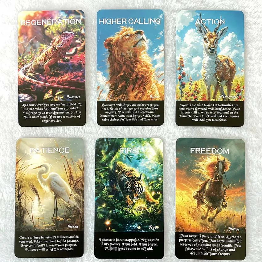 12x7 cm Spirit Animals Oracle Cards Keywords,no guidebook. Games 3