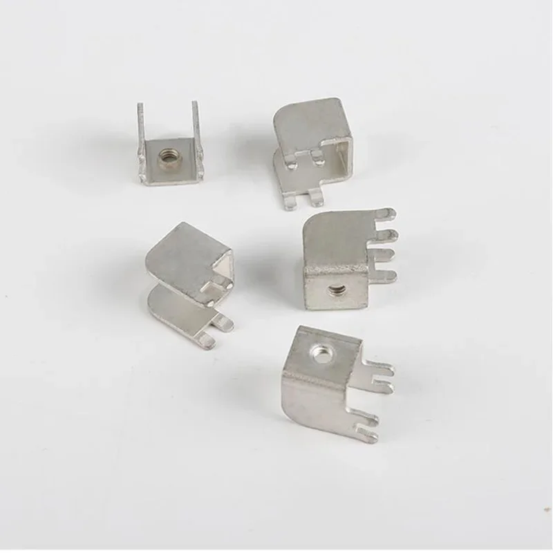 50PCS PCB-33 M4 Plug-in U Type Hardware Pin Terminals 4Pin Connector Brass Wiring Terminal