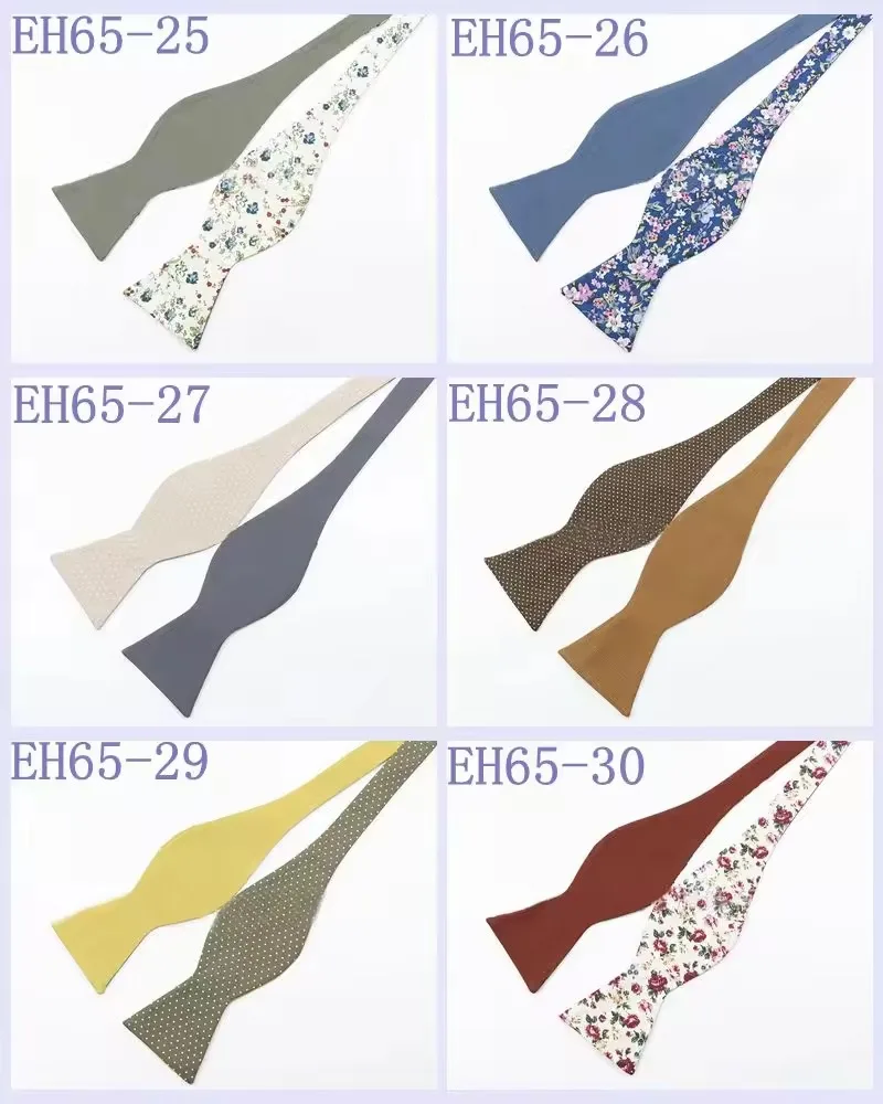 Neue Mode Doppel Seite Selbst Fliege Einstellbare Fliege männer 100% Baumwolle Dot Floral Schmetterling Hochzeit Party Zwei-farbe BowTie – Detail 5