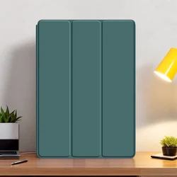 Magnetic Flip Smart Cover with Soft Silicone Shell for S9 11 X710 (Deep Green)