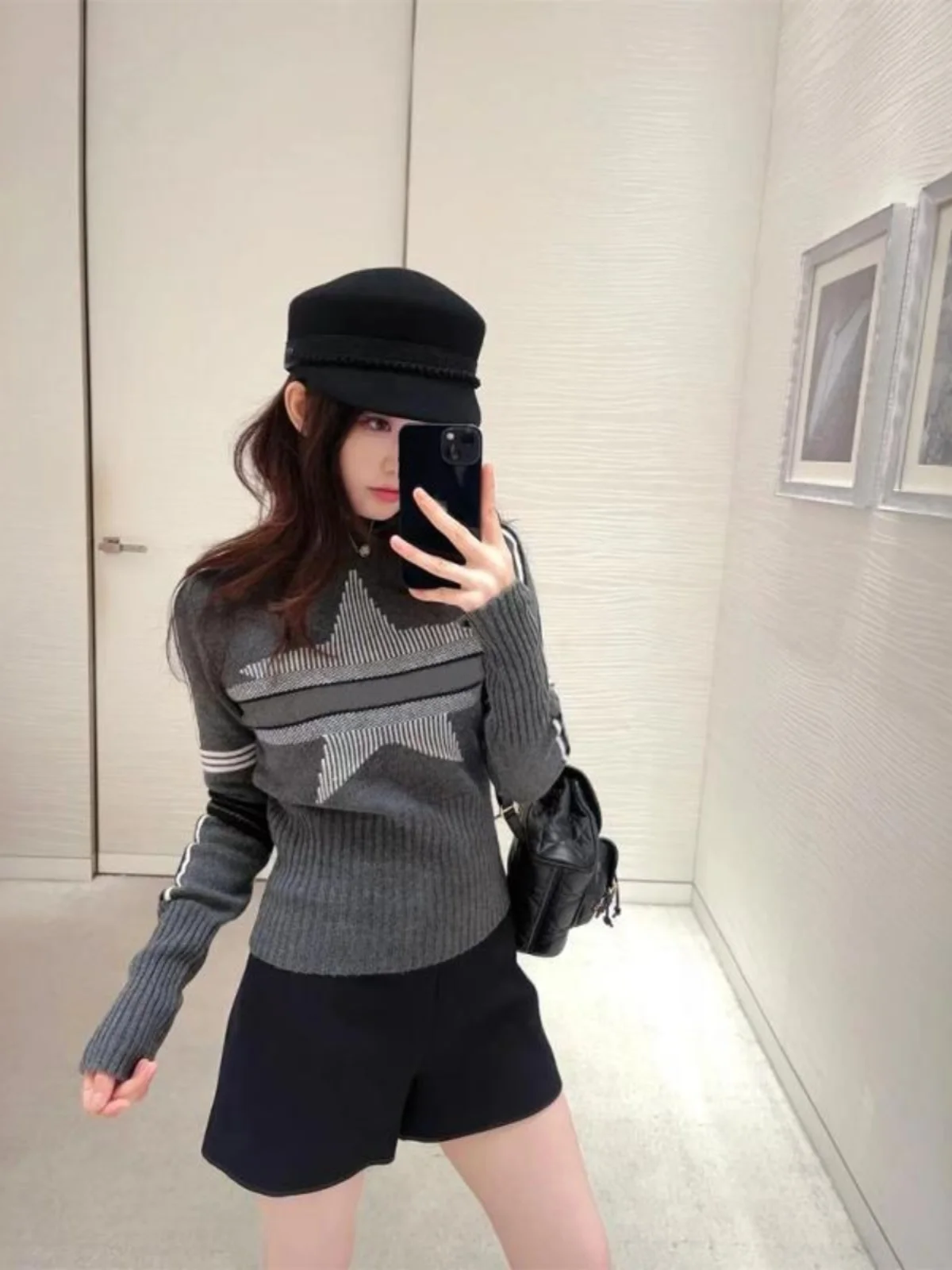 Lottie Cusized Luy Star Embroidered f High Ne Knitted Sweater Autumn Winter New Sle Street Faion Slim Fit Long ...