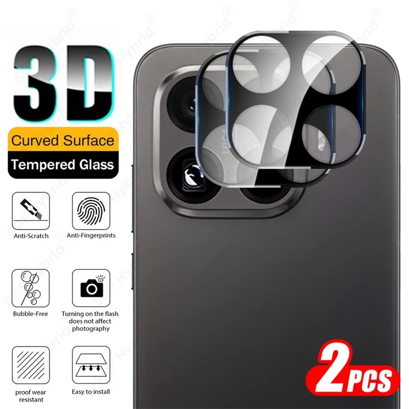 Black 3D Tempered Glass Curved Camera Lens Protectors (3-Pack)