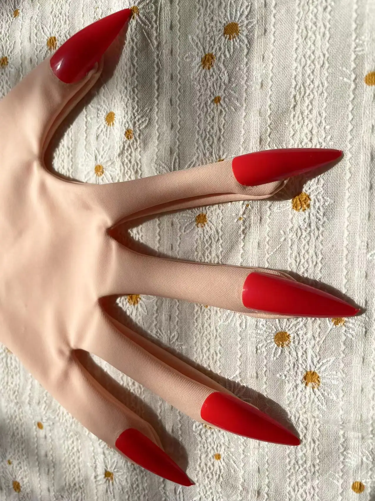 Women's None Shiny Flesh Spandex Zentai Glove Fetish Crossdress Men's Cosplay Kigurumi Gloves With Nails Male to Female
