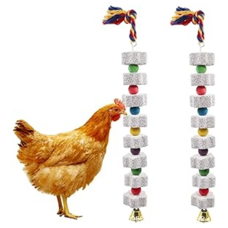 Chicken chewing toy parrot grinding stone calcium supplement stone hamster rabbit flower grinding tooth string bird toy