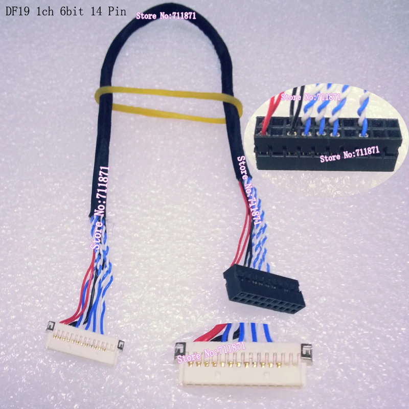 

Кабель для ЖК-экрана LVDS 1ch 6bit 14P DF19 DF19 14Pin Single Six 6 LCD Screen Line DF19-14P-D6 Screen Line DF19G 14S кабель для экрана