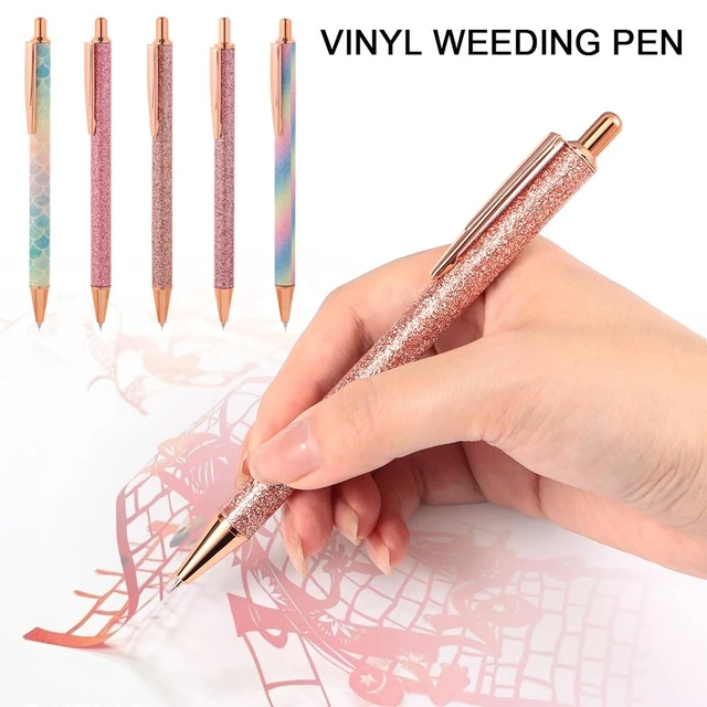 Glitter Fine Point Air Release Vinyl Weeding Pen Retractable Vinyl Weeding  Pin Pen Iron-on Project Cutter DIY Carving Tool - AliExpress