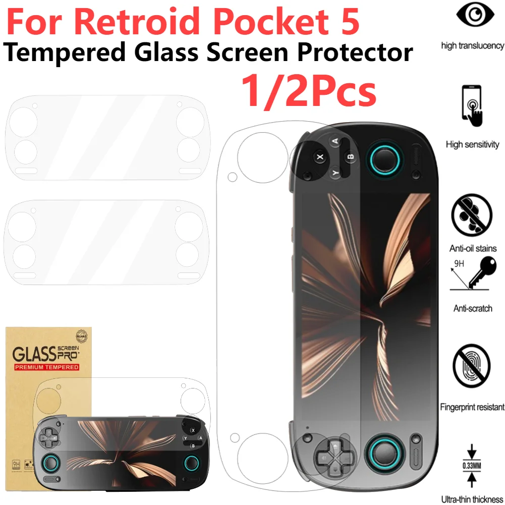 Portable Tempered Glass Screen Protector Film for Retroid Pocket 5 Retro Video Console Tempered Glass Films Game Accessories