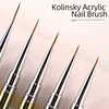 Nail Art Brush Rainbow Metal Long 100% Pure Natural Hair Professional Kolinsky Nails Art Liner Brush Nail Art Pen for Nail Desig 4
