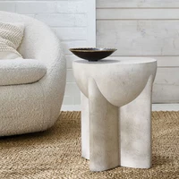 Table basse d'extérieur blanche crème française, design moderne, Table d'appoint ronde créative, meubles de salon pour la maison 2