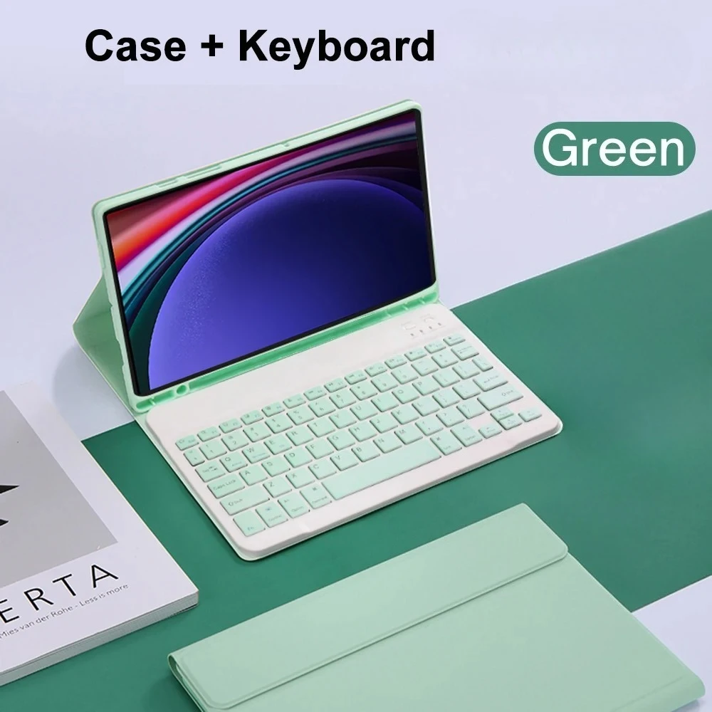Wireless Bluetooth Keyboard with Leather Case Cover for 8.7-Inch Tablets (2023)