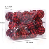 24pcs Christmas Plaid Ball Christmas Tree Ornaments Plaid Fabric Christmas Balls Xmas Hanging Tree Pendants Noel Navidad 2024 6