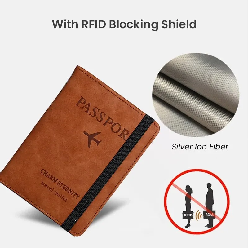 Luxury RFID-Blocking Passport Wallet - Premium PU Leather Travel Essential