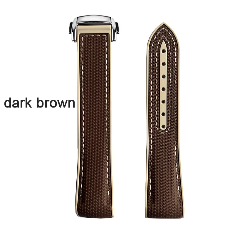 Enhanced Silicone Sport Strap with Curved End and Folding Buckle - 20mm Watch Band