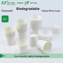 

200/300 Pcs Eco Friendly Disposable Tattoo Paper Rinse Cups with Stable Base 2 OZ Biodegradable Materials