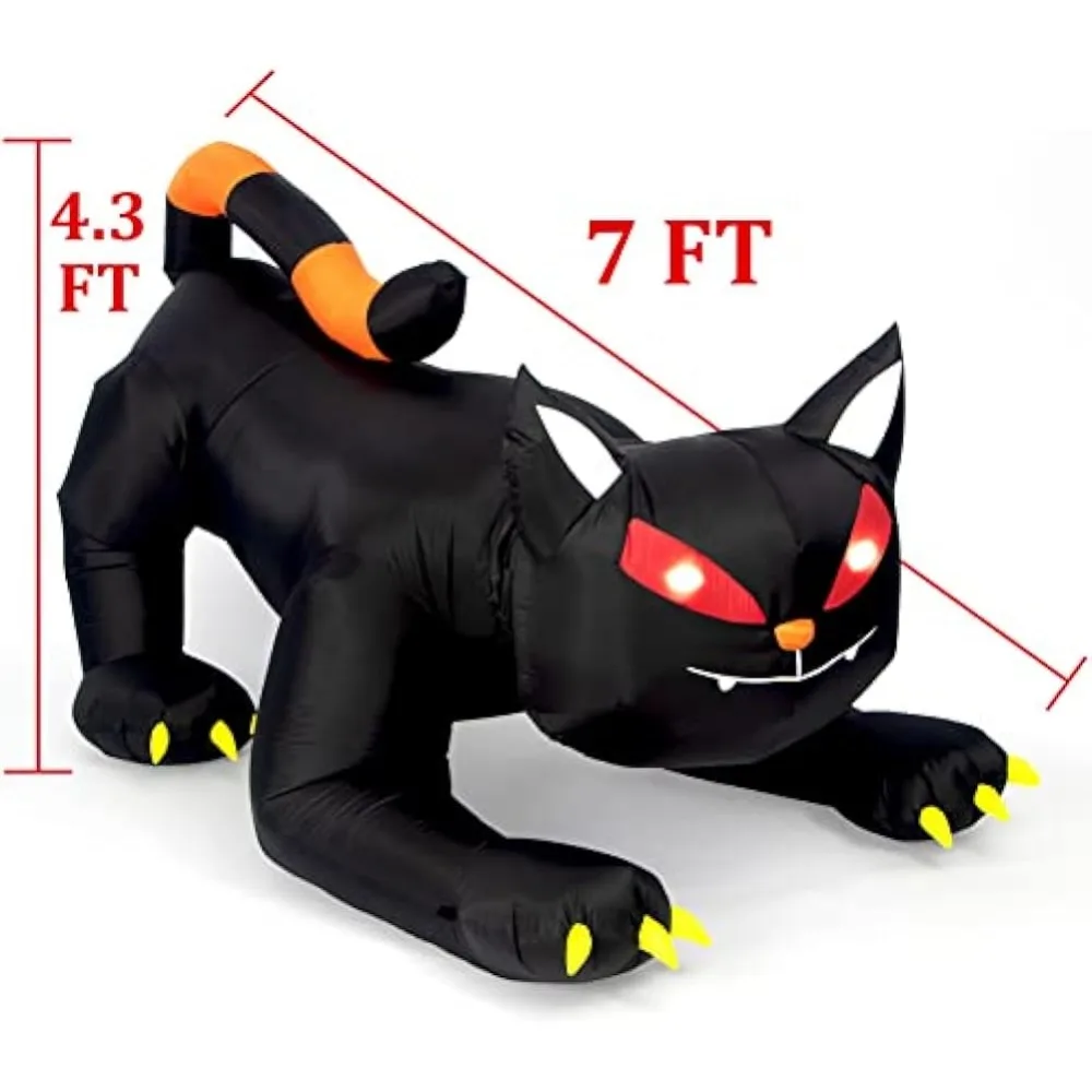 Halloween Inflatable 1.8m Black Cat Toy Shakes Head Ghost LED Lights Indoor Outdoor Yard Airblown Decoration Fun Party Display inflatable decoration toy