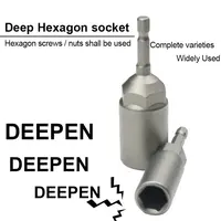 6mm -19mm Deepen Inner Hexagon Sleeve Electric Drill Sleeve Pneumatic Socket Head for Nut Wrench Hand Tools Electric Screwdriver 2