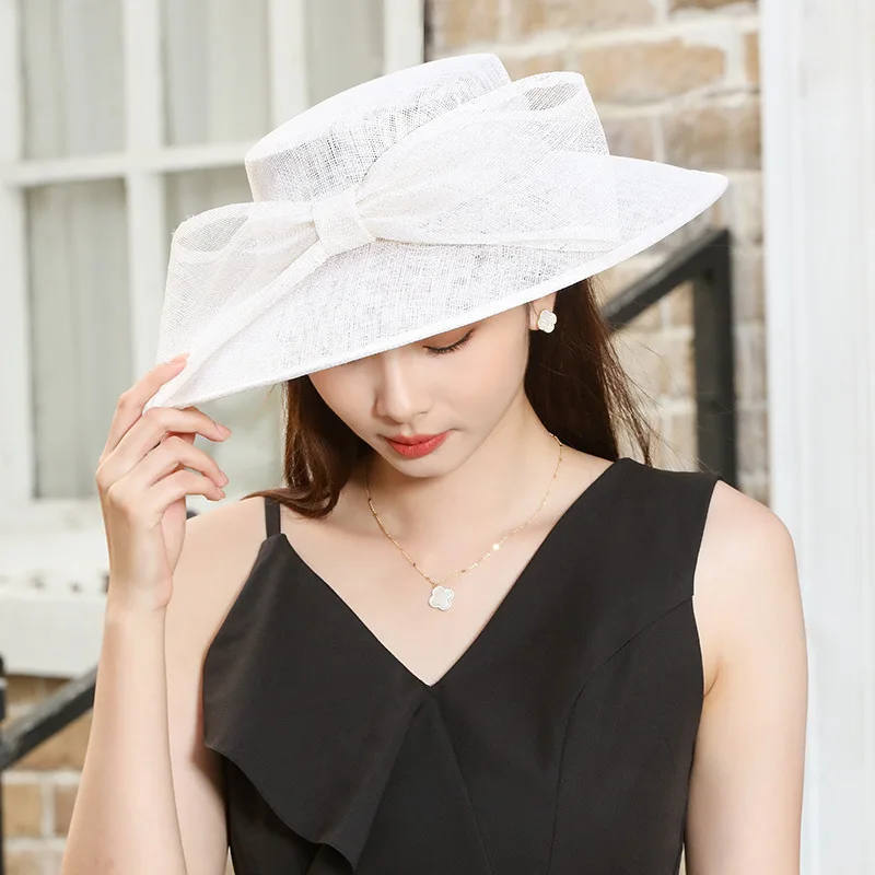 European Couture White Fascinator Bride Wedding Bridal Tea Derby Summer Hat Elegant Bridal Hats - Top 10 for Your Wedding Day Style main image 4