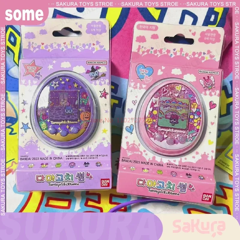 

Original Bandai Tamagotchi Some Purple Pink Electronic Pet Egg Korean Version Developmental Pet Egg Toy Collectble Kid Play Gift