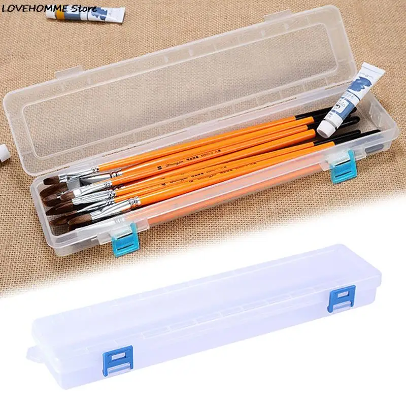 Painting brush storage bag, paintbrush holder, art drawing tools, pen holder storage box, Brush Painting Pencils Storage Box Watercolor Pen Container Drawing Tools Bin Plastic Organizer Storage Case