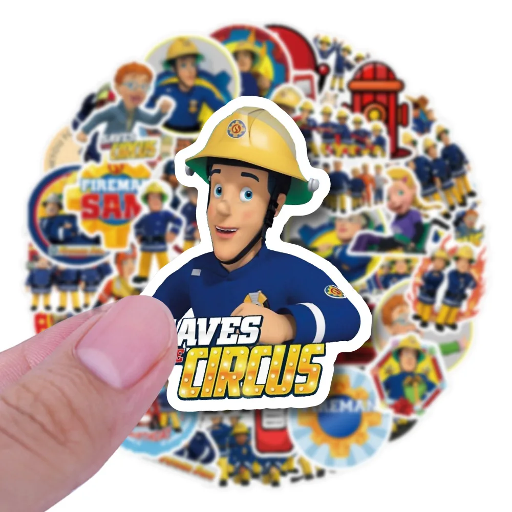 10/30/50PCS Fireman Sam Cartoon Education Stickers For Kids DIY
