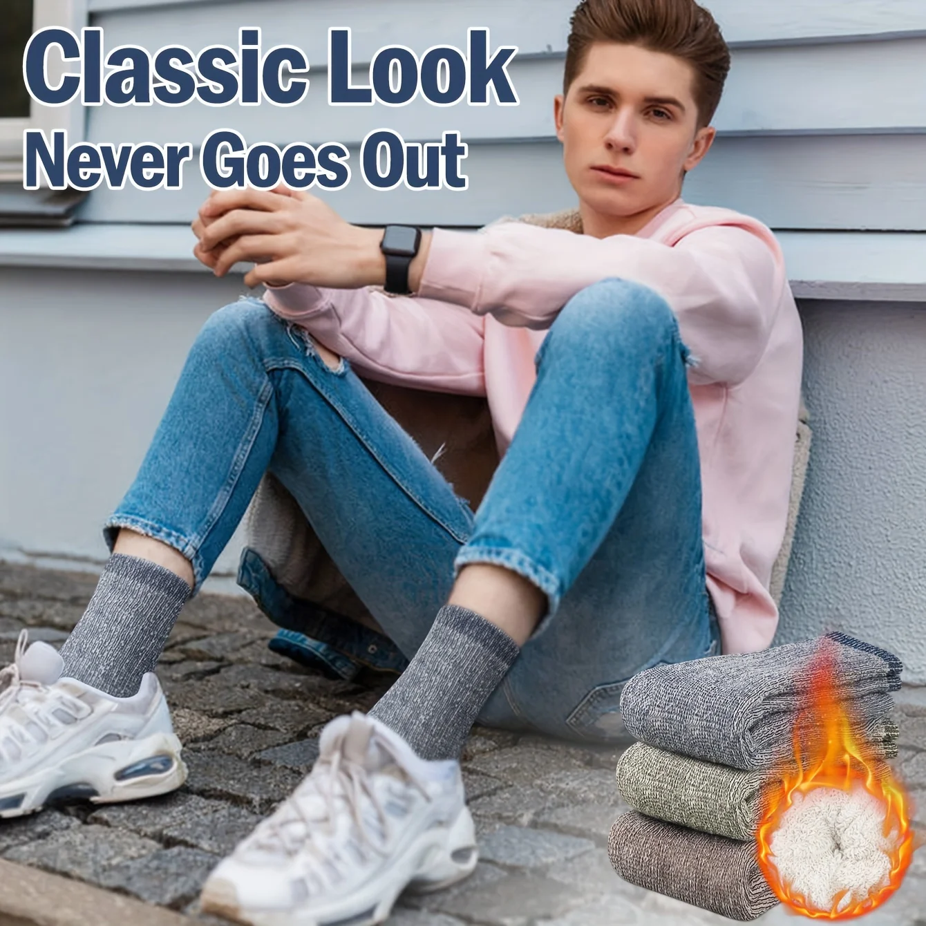 1/3pairs Winter Wool Hiking Socks Thicken Warm Sweat-Absorb Running Socks Thermal Anti-Cold Outdoor Camping Hunting Socks