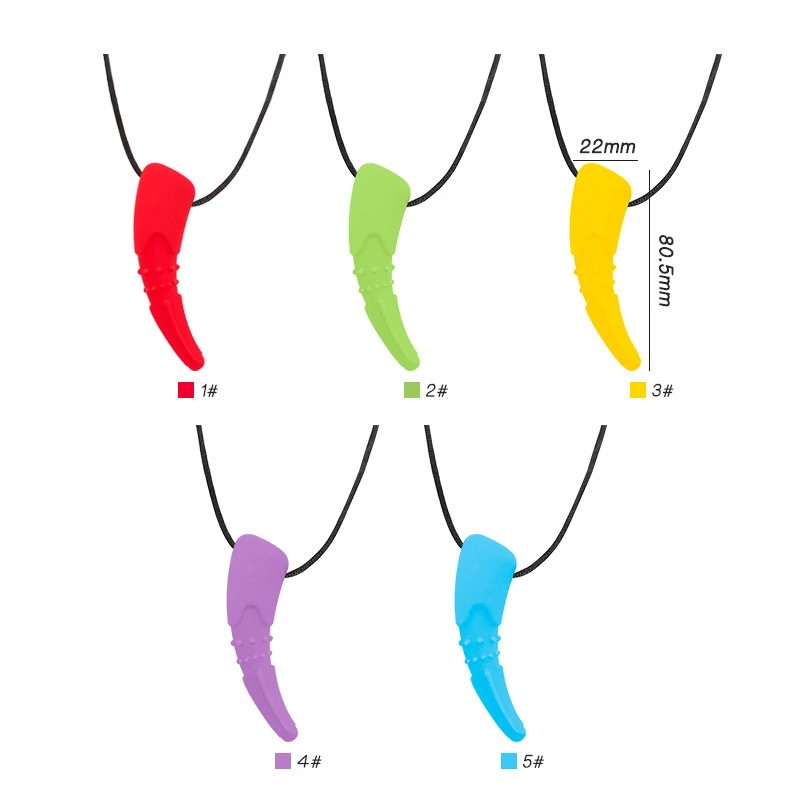 Dragon Claw Chew Necklace Sensory Chewy Pendant Teething Toys For Autism ADHD Baby Accessories BPA Free Silicone Baby Teether