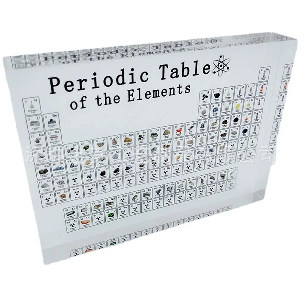 1 Pc/Pack Acrylic Crystal Transparent English-Version Printing-Type Chemical periodic Table Ornaments with Backlight for School