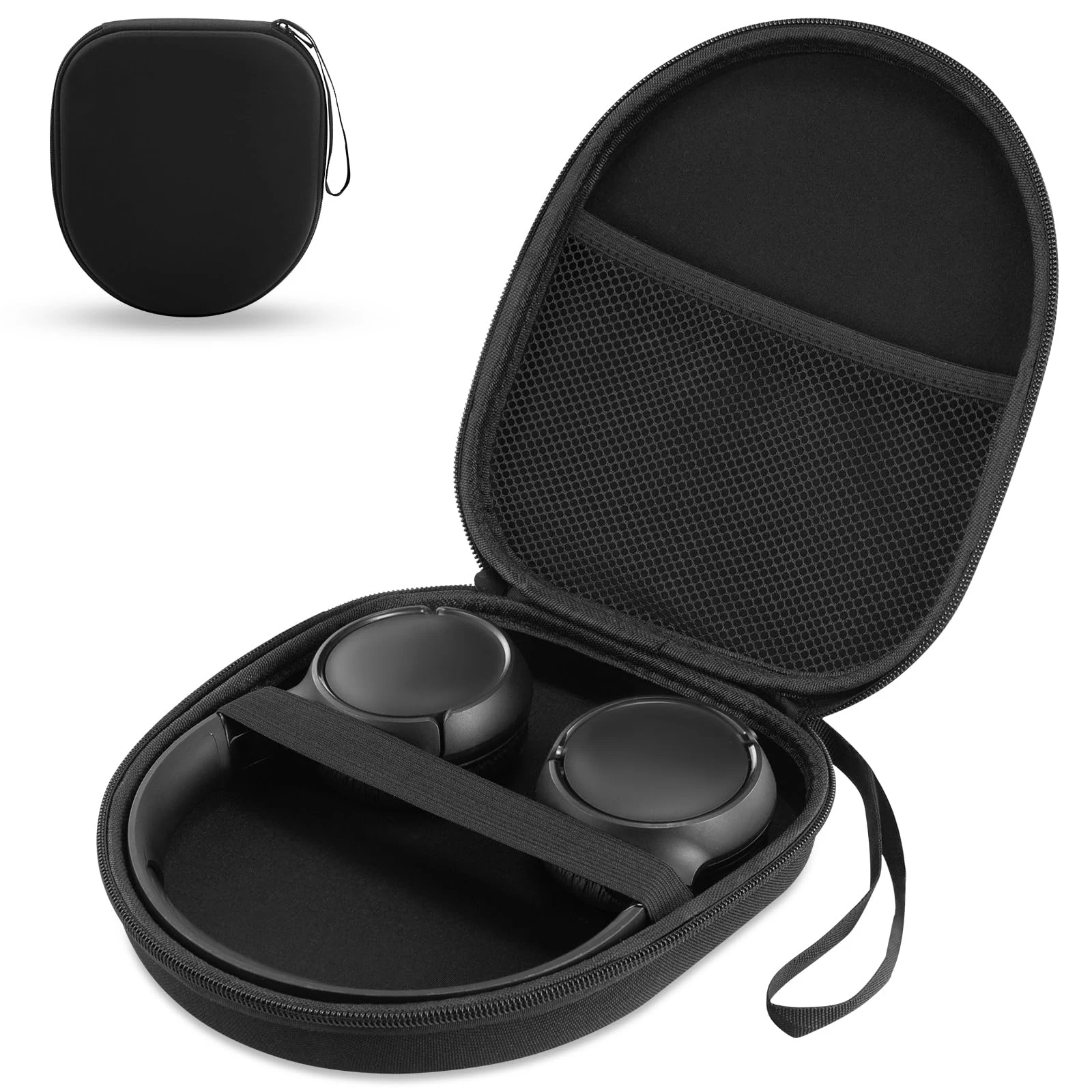 Black Protective Headphone Carrying Case with Noise Cancelation Support