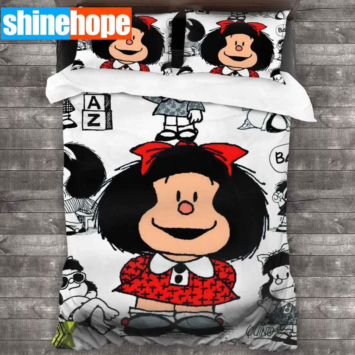 

Mafalda Bedding Set Single Twin Full Queen King Size Bed Set Aldult Kid Bedroom Duvetcover Sets Print Anime Mafalda