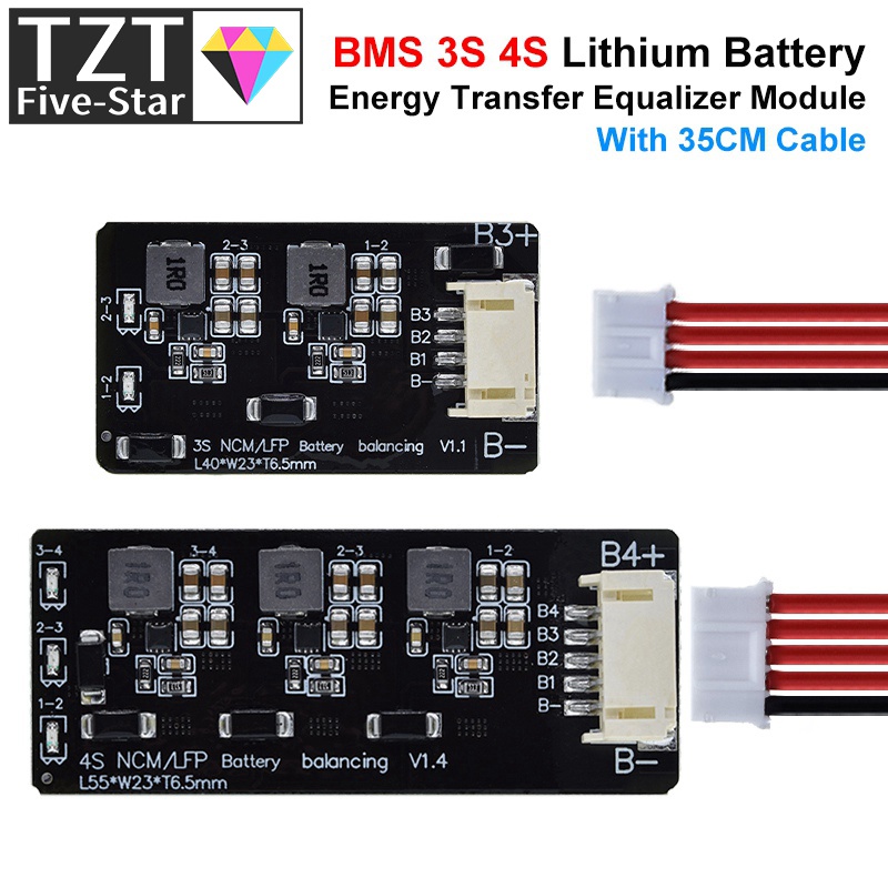TZT BMS 3S 4S Active Balancer Board 1.2A Lifepo4 Lipo Li-ion Lithium Battery Energy Transfer Equalizer Module Inductive Version