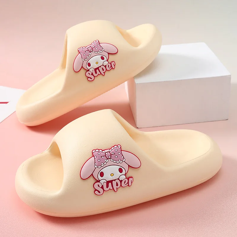 Summer Bathroom Household Slippers For Women Men Flat Non-Slip Cartoon Flip-Flops Beach Women'S Sandals Indoor And Outdoor