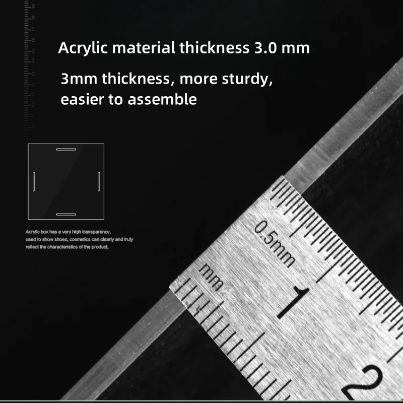 투명 아크릴 쇼케이스 디스플레이 케이스 스탠드, 액션 피규어, 장난감, 수집품 모델용 대형 방진 보호 상자, 8 사이즈