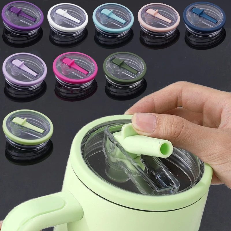 Description Picture 4 of item40 Oz Tumbler Flip Straw Lid Replacement Fit for Cup Leak-Proof Spray Proof Tumbler Top Replacement Reusable Tumbler Cover