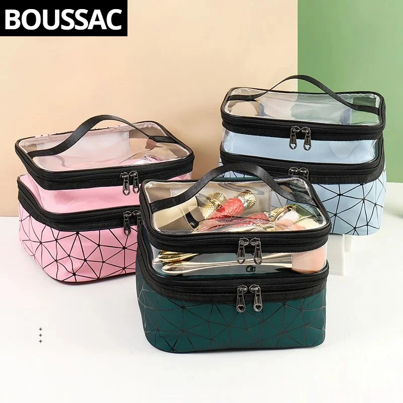 

Large Makeup Bag Handle Free Shipping Items PVC Waterproof Toiletry Travel Bags Zip With Zipper Plastic Storage Container