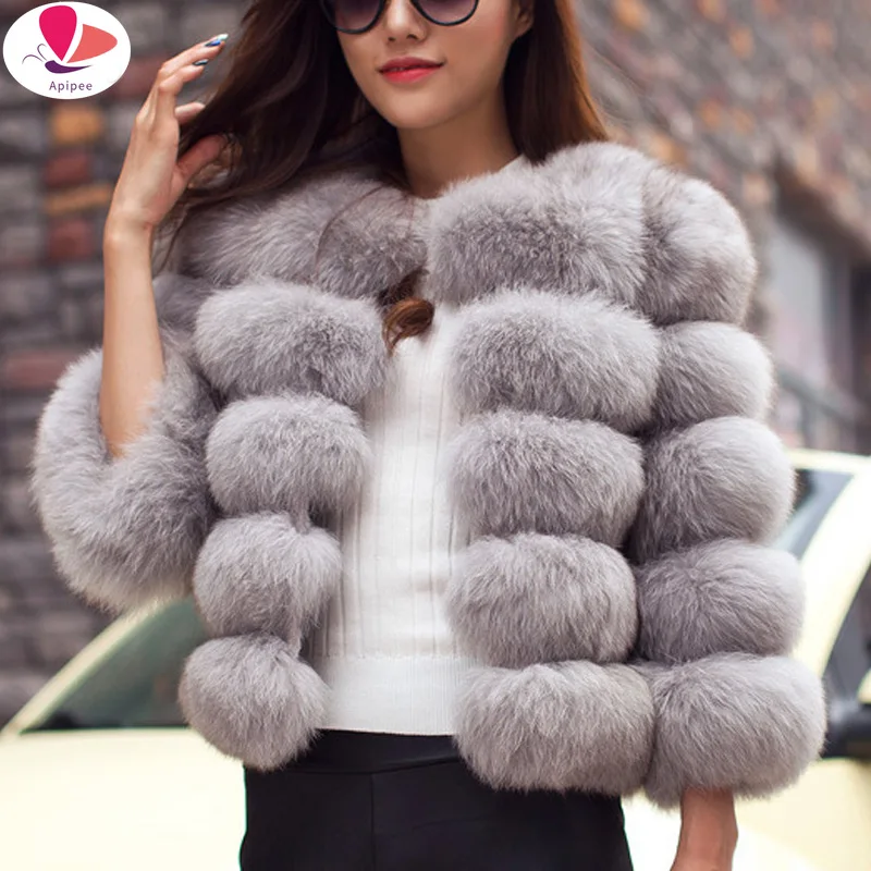 

S-4XL Mink Coats Women 2024 Winter Top Fashion Pink FAUX Fur Coat Elegant Thick Warm Outerwear Fake Fur Jacket Chaquetas Mujer