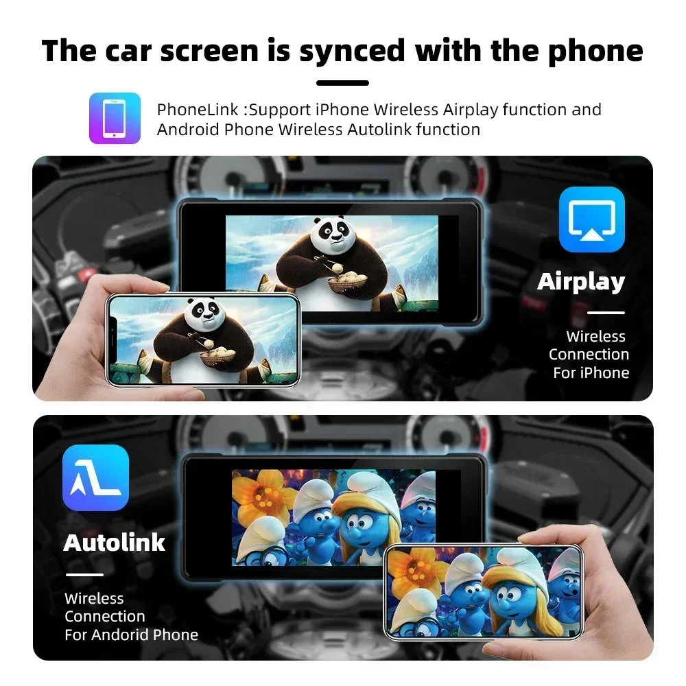 Srnubi 6,86 Zoll Tragbare Motorrad DVR Navigation Drahtlose Carplay Android Auto IPX7 Wasserdicht 5,0 BT GPS Spiegel Link Display – Detail 11