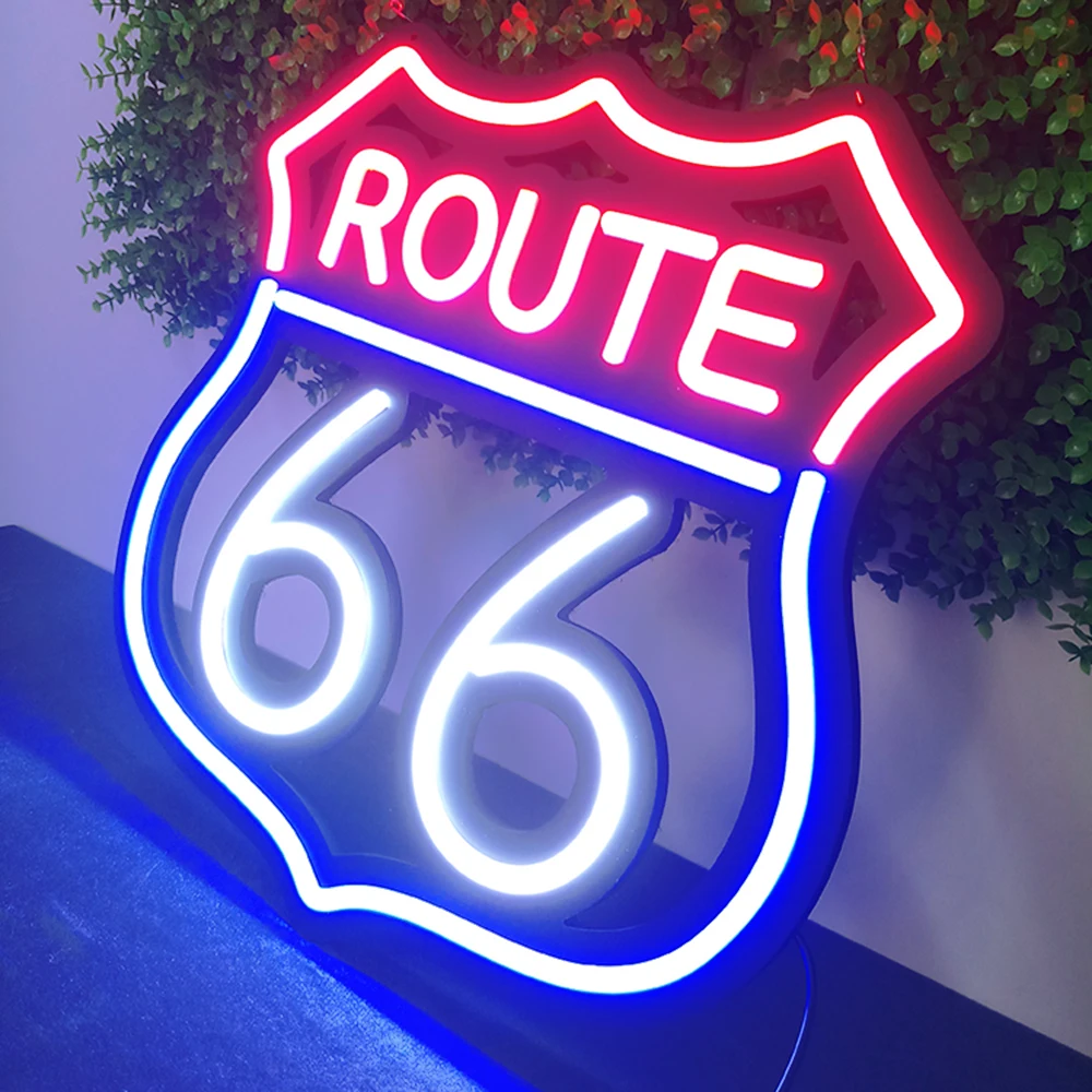 ルート66 ROUTE66 LED 看板 ネオンサイン ネオン管 ネオンライト Amazon.co.jp: 特大 ROUTE66 ルート66 LED ライト ネオンサイン
