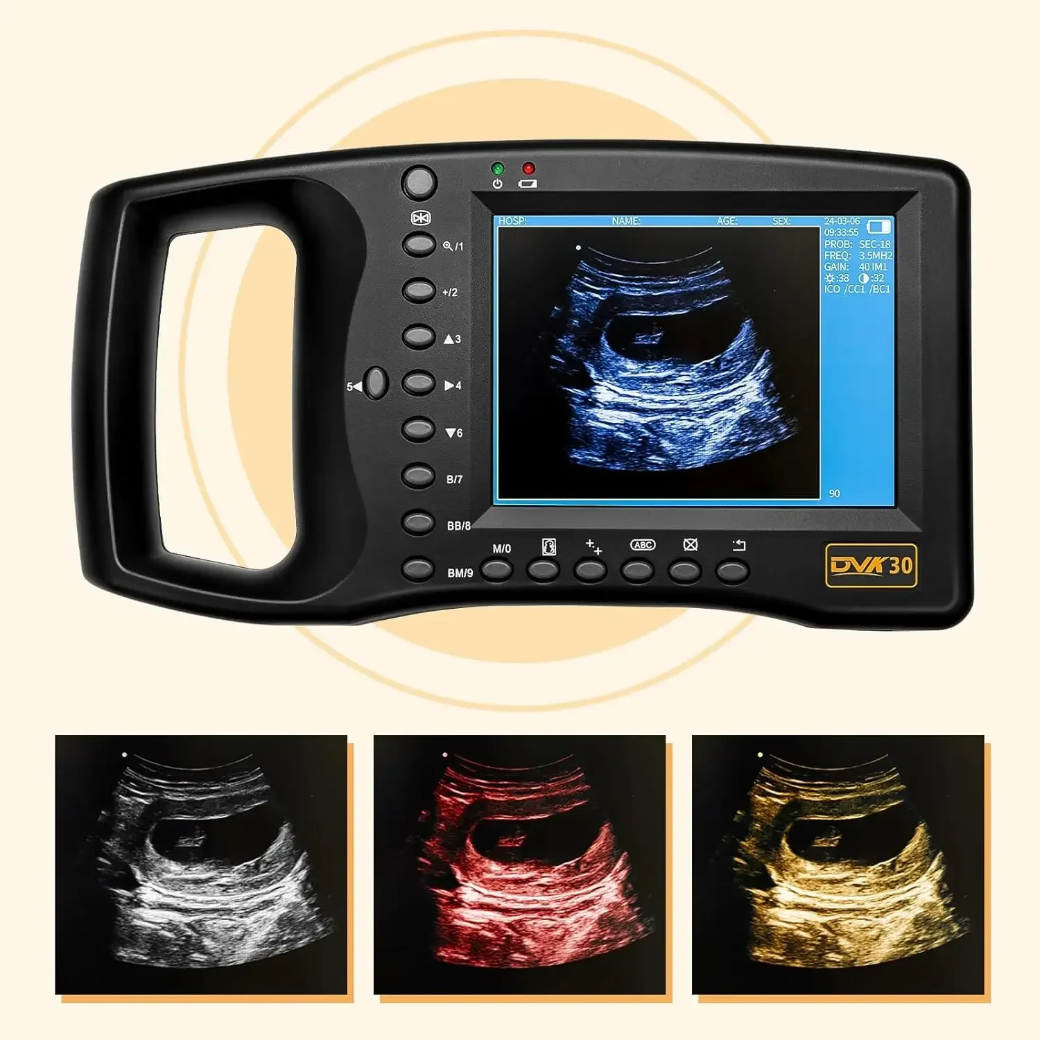 Portable Veterinary Ultrasound Scanner for Pregnancy Dog Sheep Pigs Vet Handheld Scanner with 3.5Mhz Mechanical Probe